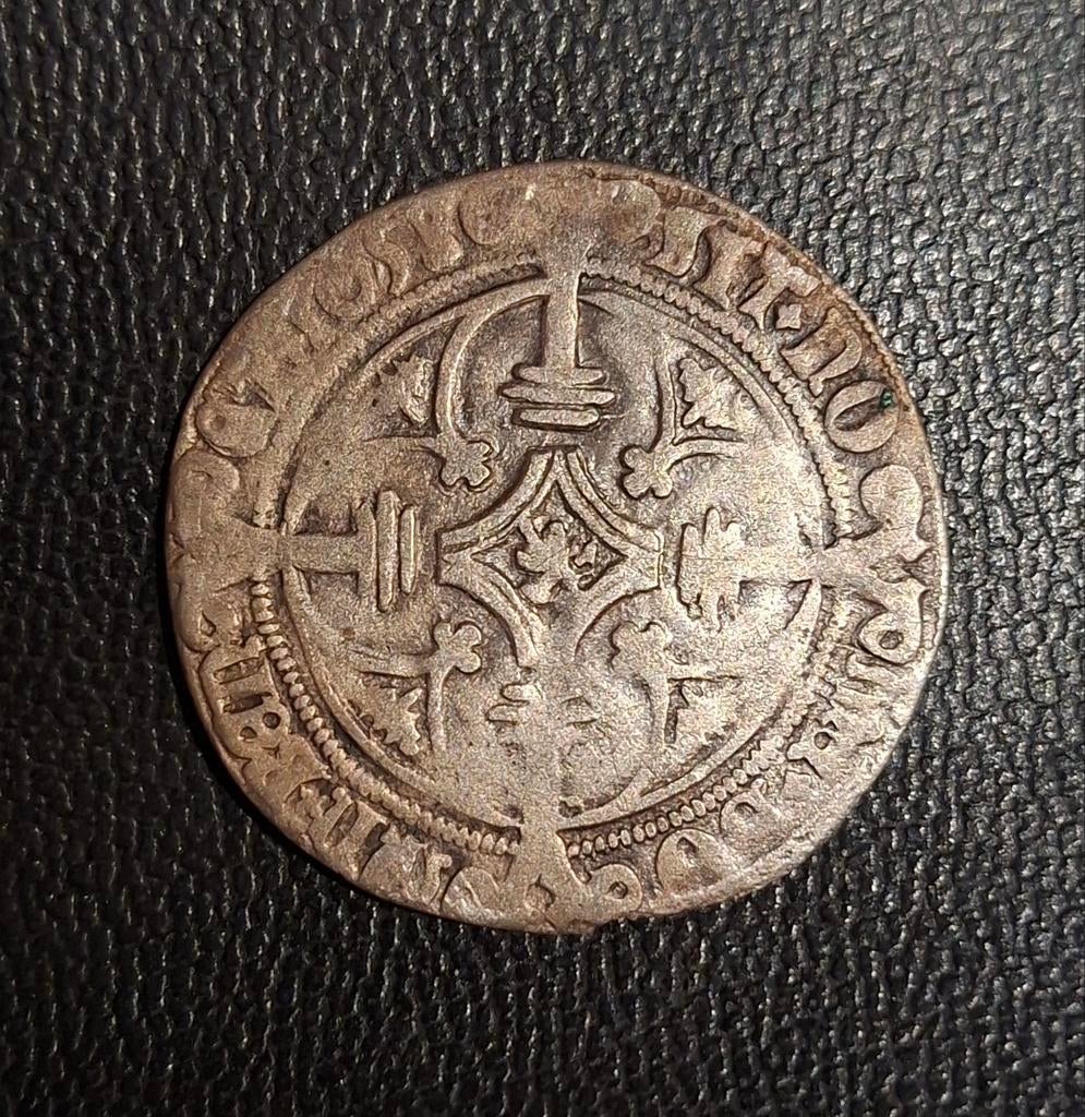 Stuiver 1508 (1058) antwerpen karel v zilver zuidelijk, Postzegels en Munten, Vóór koninkrijk, Zilver, Ophalen of Verzenden, Losse munt