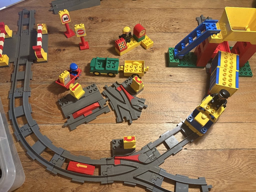 LEGO Duplo Treinset met rails en accessoires, Gebruikt, Ophalen of Verzenden, Duplo, Inclusief accessoires
