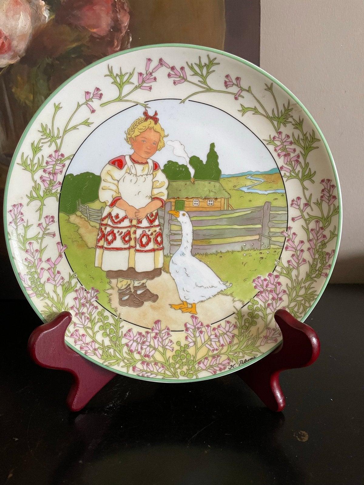 Villeroy & Boch UNICEF wandbord - Meisje met gans, Ophalen of Verzenden
