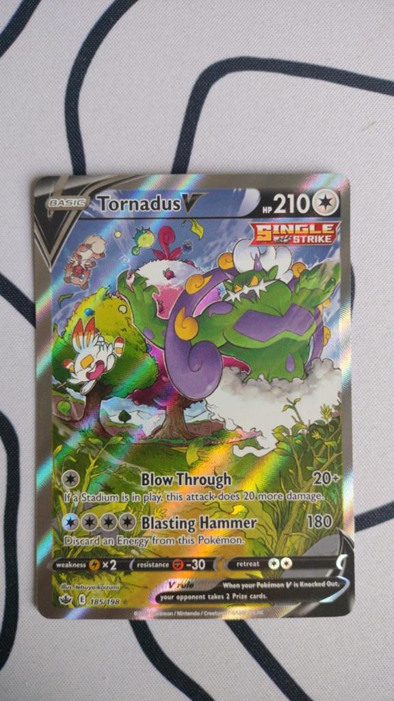 Tornadus V (Full Art) - Pokémon Kaart (185/198), Ophalen, Zo goed als nieuw, Losse kaart, Foil
