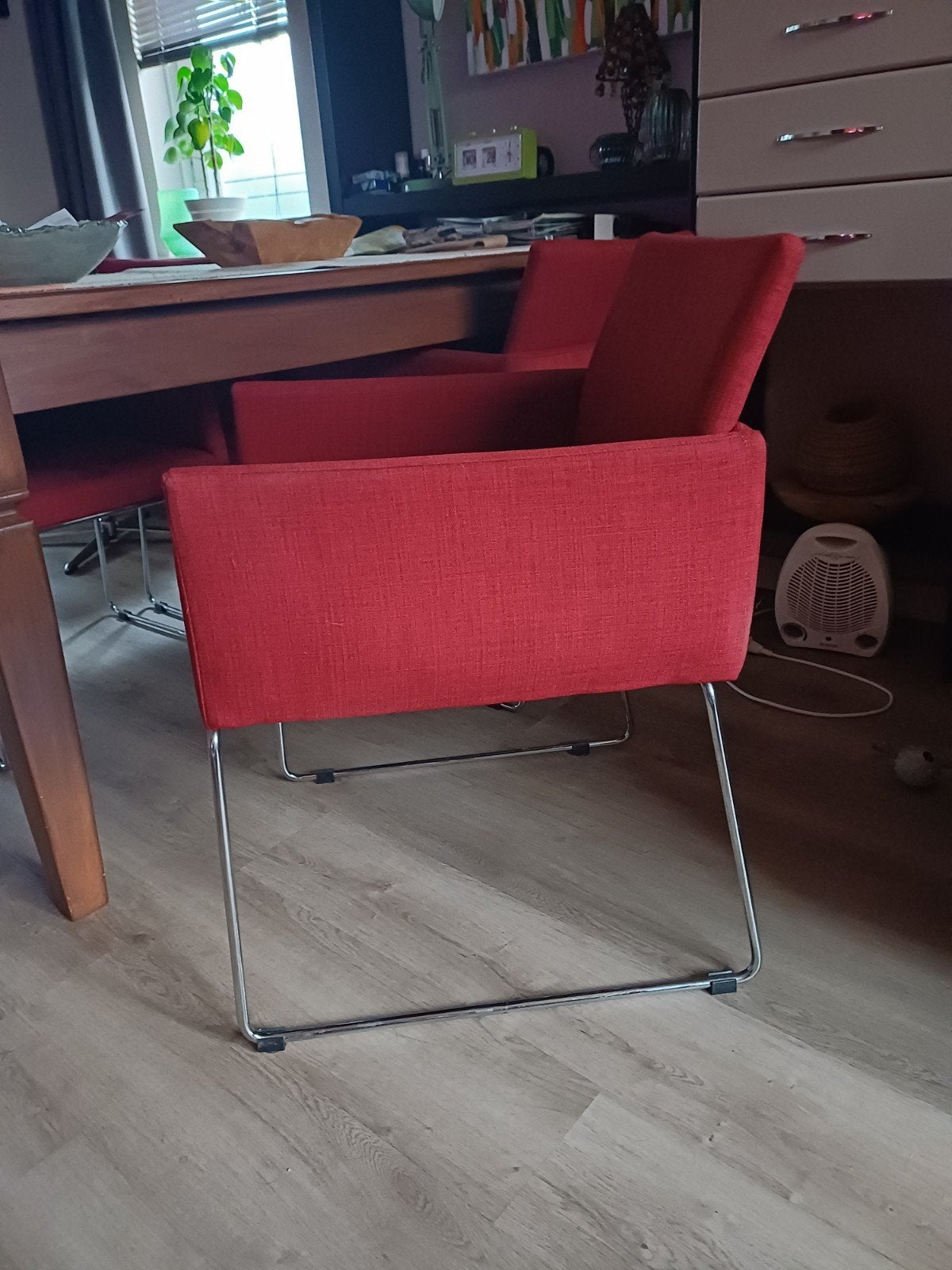 Gratis Tafel en 4 stoelen, Ophalen, Gebruikt, Stof