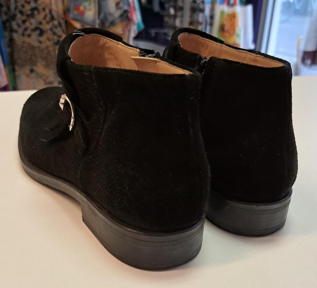 Paul Noyen zwarte enkel moccasin suede leer mt 38 nr 46597, ., Zwart, Lage of Enkellaarzen, Paul Noyen