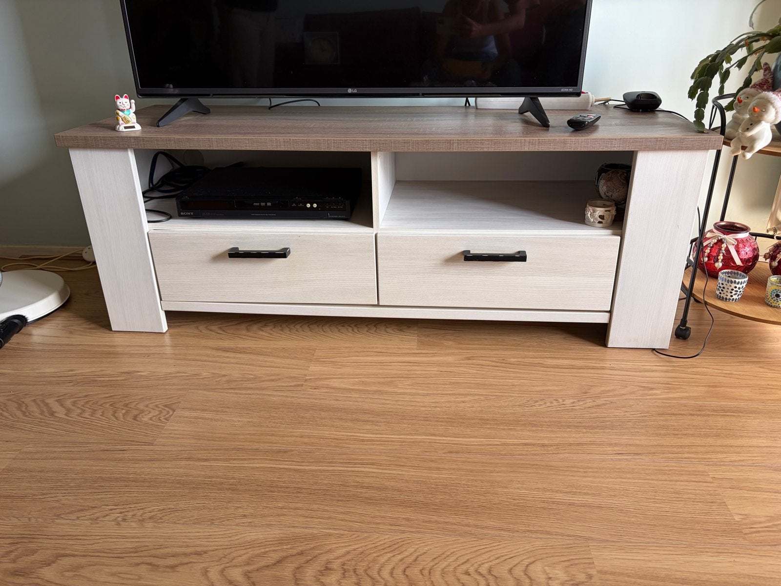 tv-meubel met opbergruimte + salontafel, Ophalen, 100 tot 150 cm, Zo goed als nieuw, Minder dan 100 cm