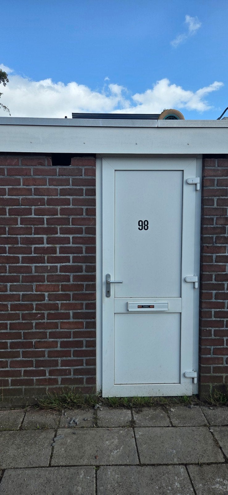 Witte kunststof buitendeur met kozijn, Doe-het-zelf en Verbouw, Ophalen, Gebruikt, Kunststof, Buitendeur