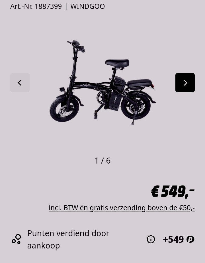 Windgoo E-bike B22 vouwfiets legergroen met bon en garantie, Fietsen en Brommers, Elektrische fietsen, Ophalen of Verzenden, Nieuw