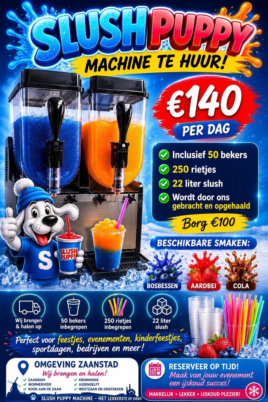 TE HUUR: Slush puppy machine, Ophalen, Overige