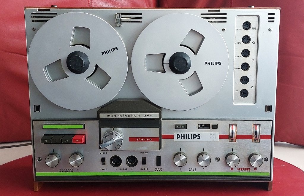 PHILIPS MAGNETOPHON 204, Ophalen, Bandrecorder, Met stofkap