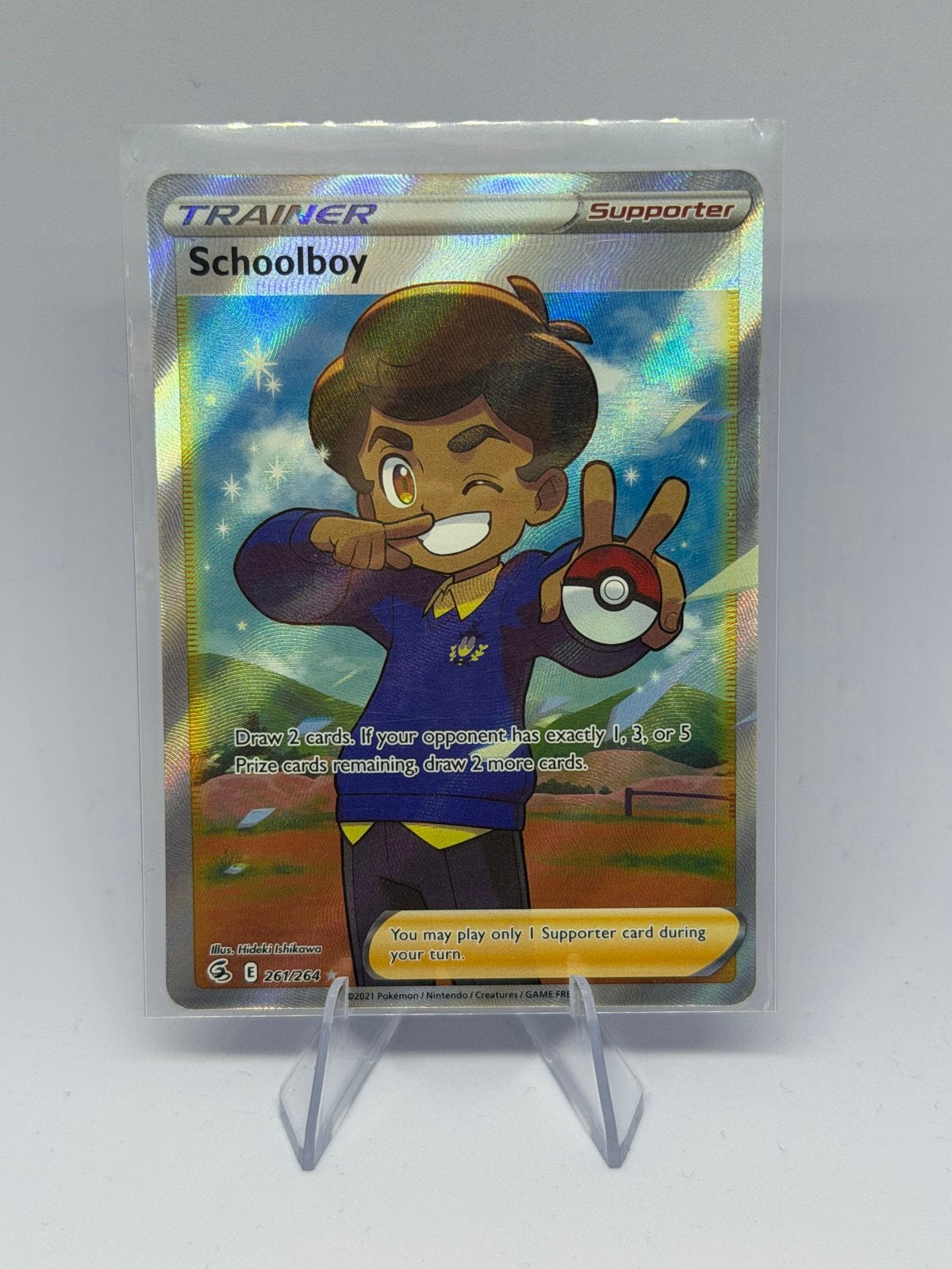 Pokemon TCG Schoolboy Trainer Supporter Kaart, Ophalen of Verzenden, Zo goed als nieuw, Losse kaart