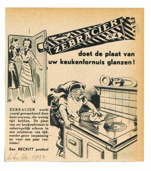Reckitt - Zebracier - Advertentie uit Tijdschrift 1950, Ophalen of Verzenden, 1940 tot 1960, Knipsel(s)
