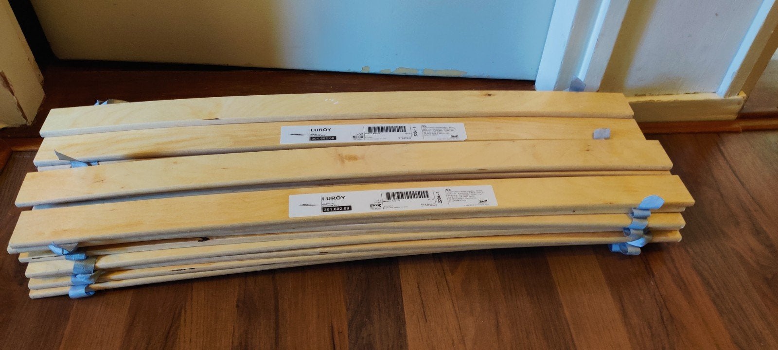 2x Ikea Luroy lattenbodem 80x200, Ophalen, Eenpersoons, Bruin, 80 cm