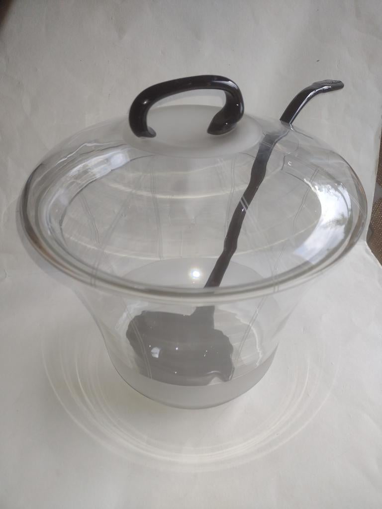 oude transparant gematteerde gegraveerde bowlset / Copier ?, Antiek en Kunst, Ophalen