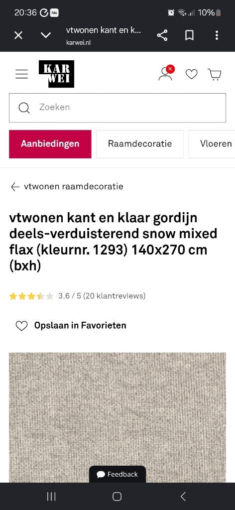 Vt wonen gordijn, Ophalen, Zo goed als nieuw, Bruin