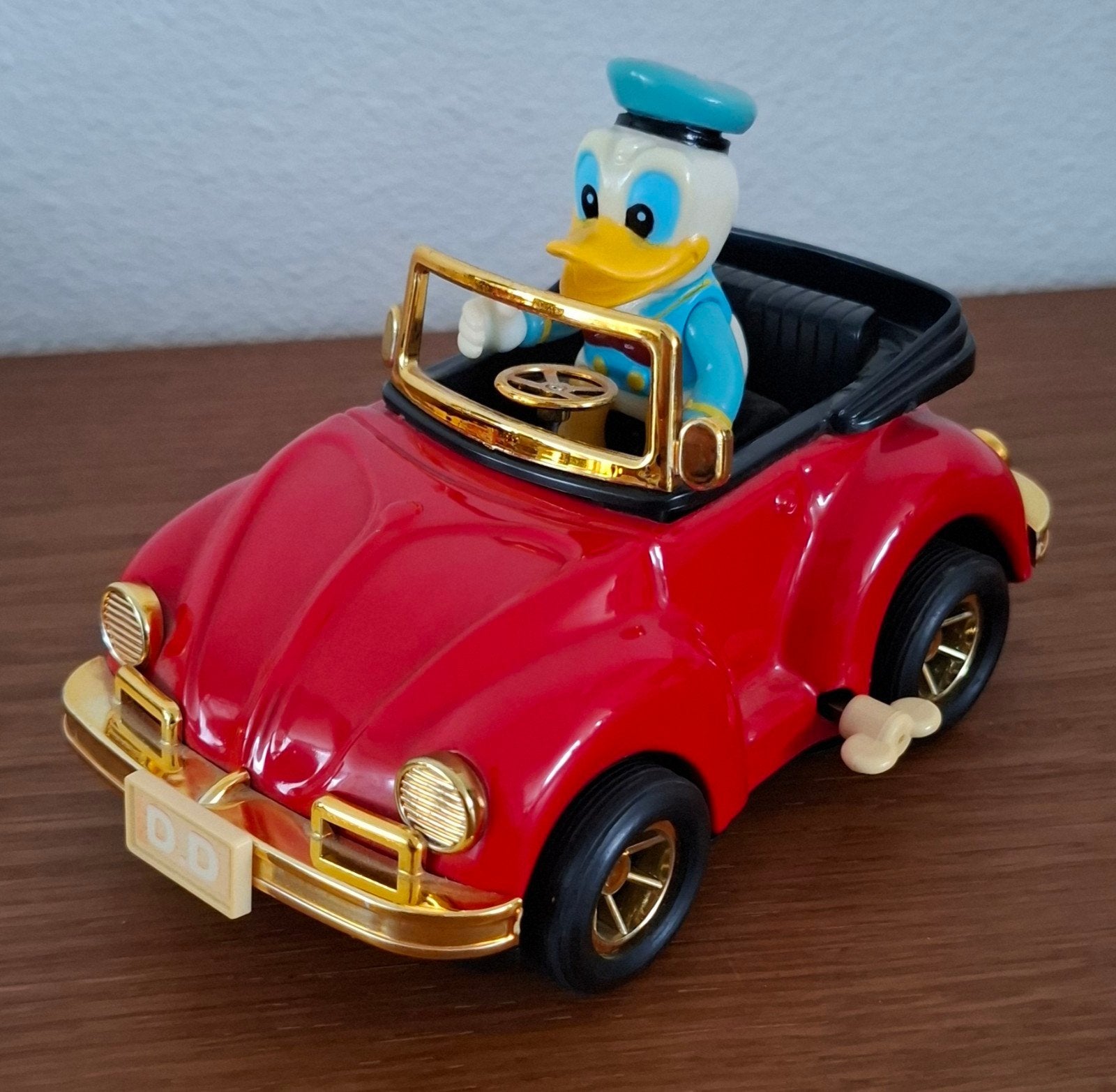 Masudaya Donald Duck VW Kever Opwindauto 1983 - Prachtstaat, Ophalen of Verzenden, Donald Duck, Zo goed als nieuw, Beeldje of Figuurtje