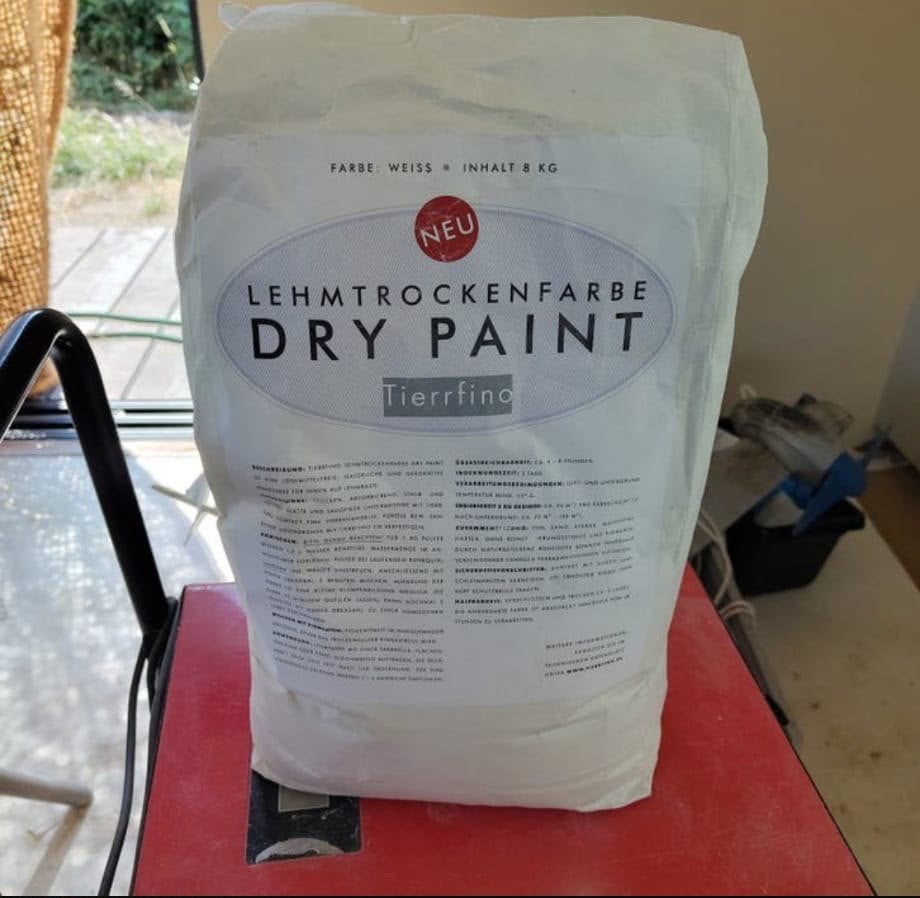 Tierrafino Dry Paint Biobased poederverf - Wit (ca. 4 kg), Ophalen of Verzenden, Nieuw, Wit