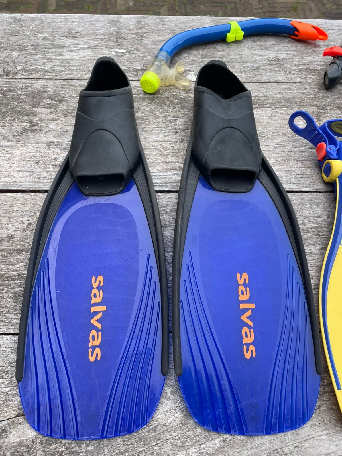 Snorkelset: meerdere zwem flippers en snorkels: 32-37, Ophalen of Verzenden, Gebruikt, Snorkelset