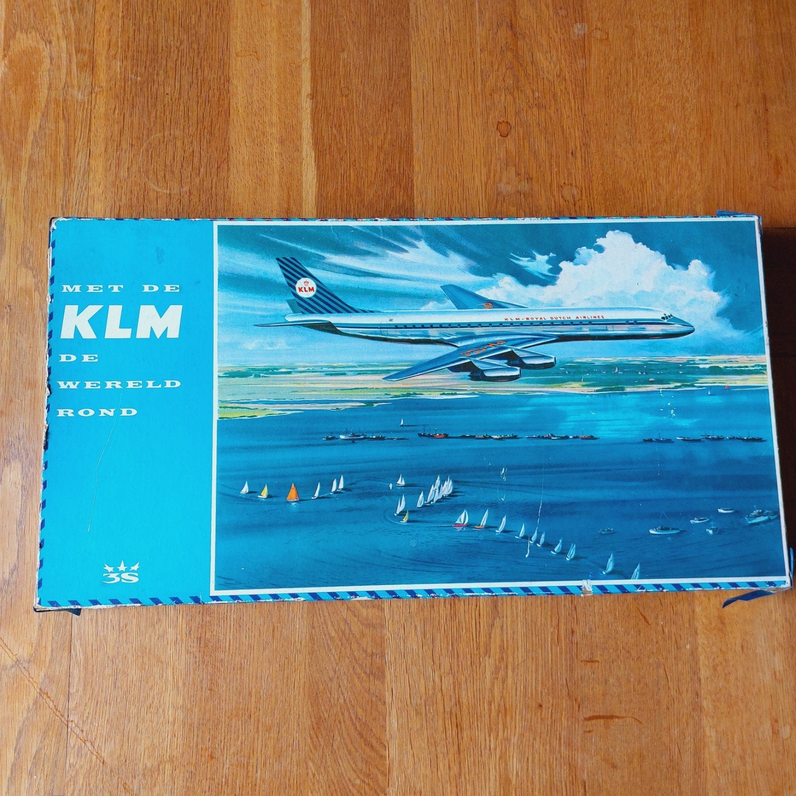 Uniek Vintage Bordspel: Met de KLM de Wereld Rond (1962), Verzamelen, Ophalen of Verzenden, Gebruikt