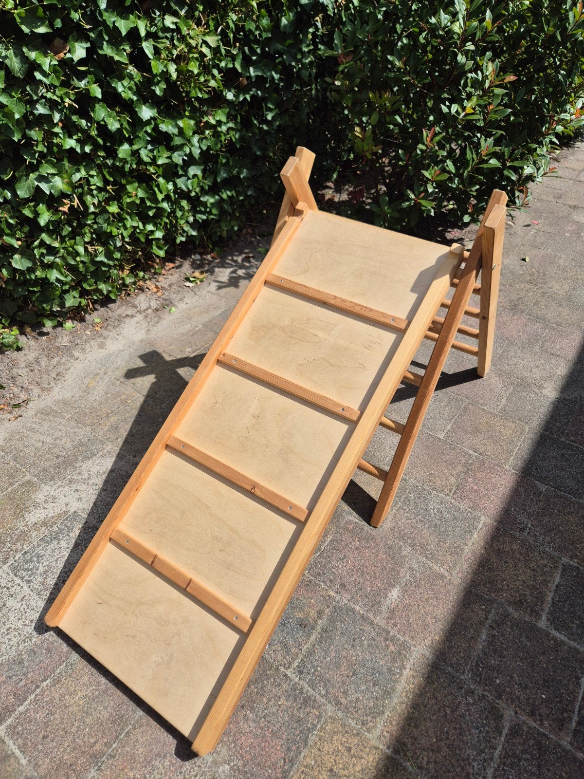 Houten Pikler driehoek met glijbaan/klimwand, Ophalen, Gebruikt, Klimwand