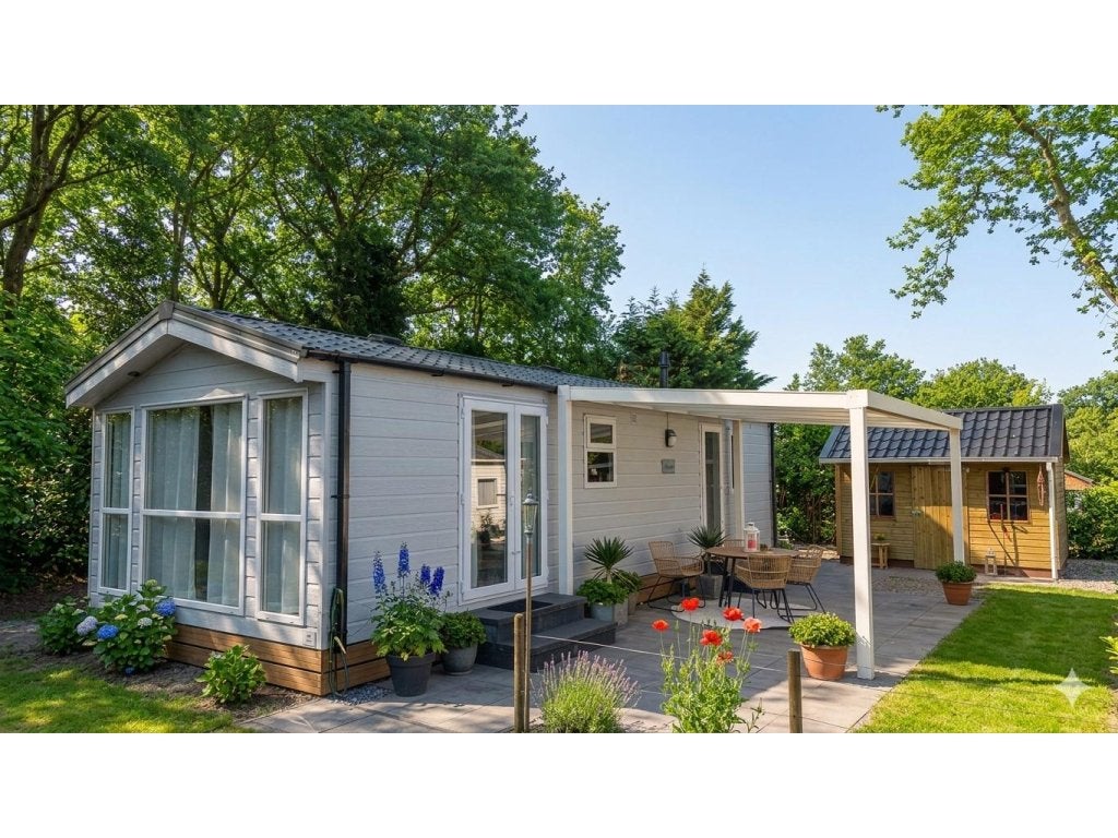 Chalet te koop (NIEUW) in Bakhuizen, Friesland!, Caravans en Kamperen, Tot en met 4
