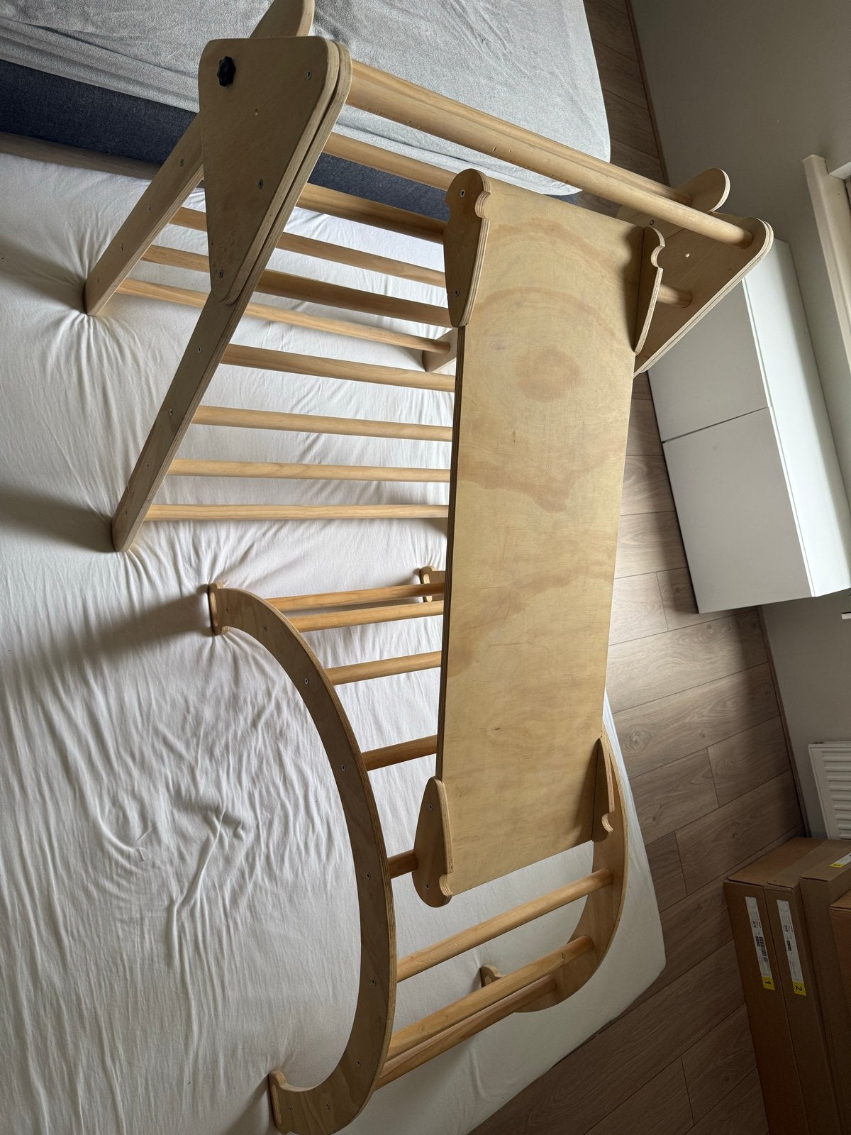 Houten klimset voor kinderen - Zeer goede staat, Kinderen en Baby's, Ophalen, Zo goed als nieuw, Glijbaan