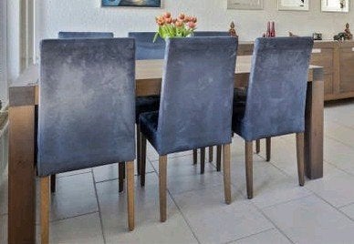 Piet Klerkx  Set van 6 velours eetkamerstoelen, Ophalen, Gebruikt, Modern, Elegant, Vijf, Zes of meer stoelen