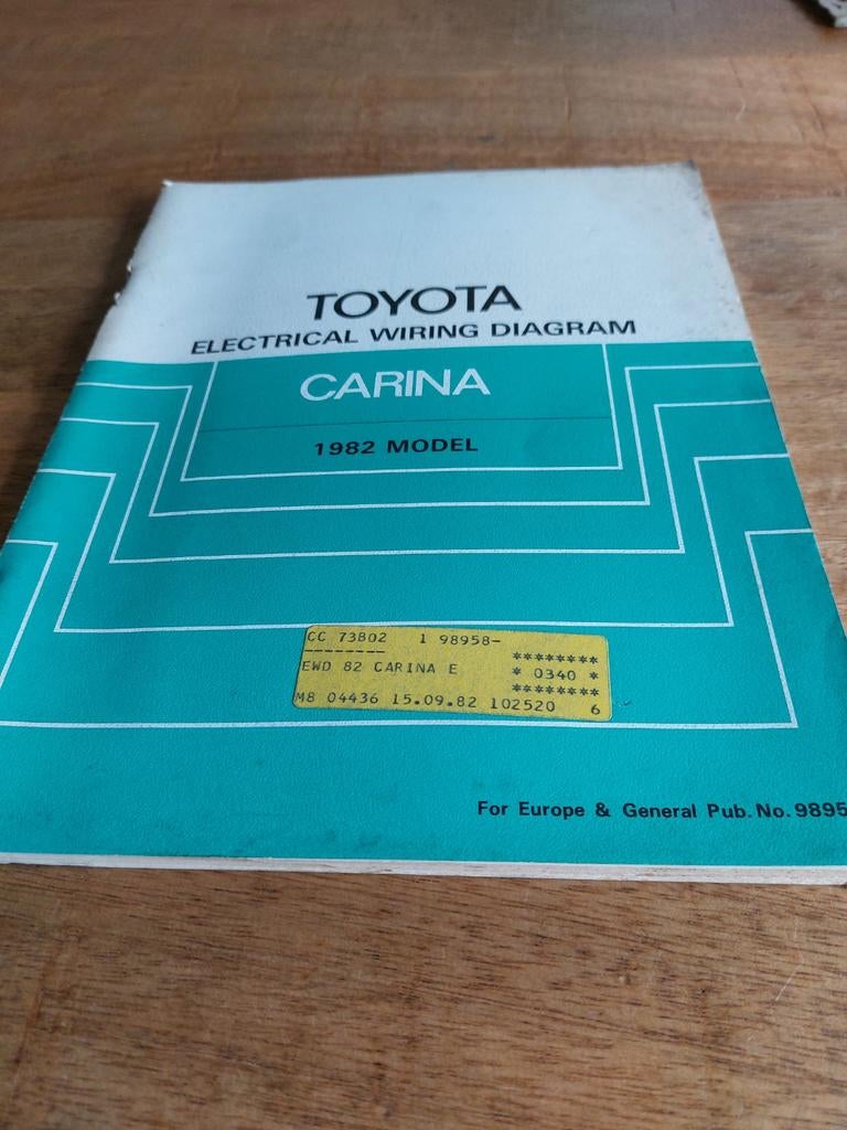 ELECTRICAL WIRING DIAGRAM TOYOTA CARINA TA60TA62, Ophalen of Verzenden
