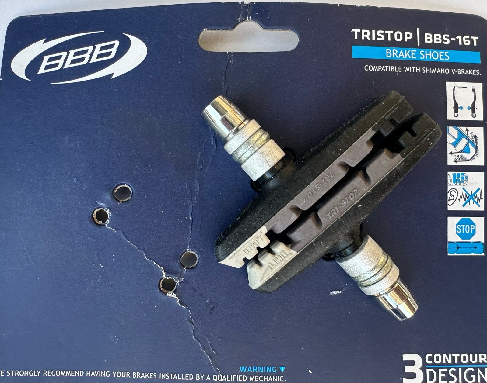 BBB Tristop BBS-16T Remblokken voor V-Brakes, Fietsen en Brommers, Elektrische fiets, Remmen, Nieuw, Ophalen of Verzenden