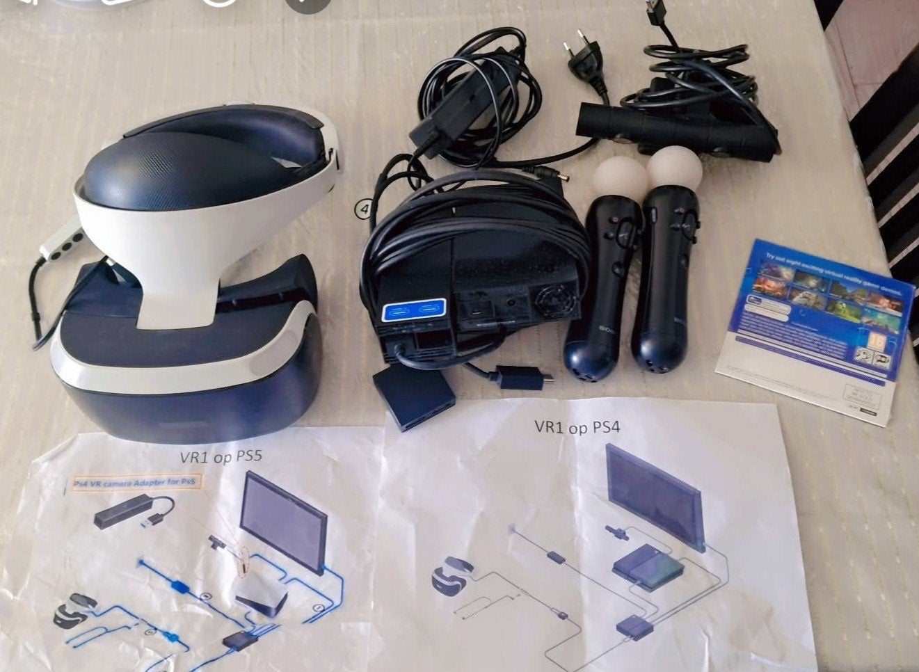 Playstation VR set voor PS4/PS5 met controllers en game, Spelcomputers en Games, Spelcomputers | Sony PlayStation 4, Ophalen of Verzenden