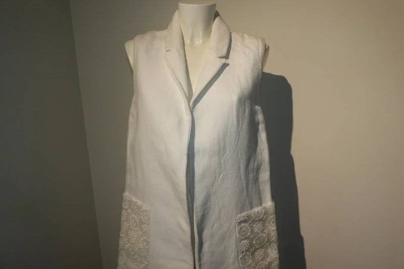 Essentiel Antwerp mouwloos jasje langer model bloemen, Verzenden, Wit, Zo goed als nieuw, Essentiel Antwerp