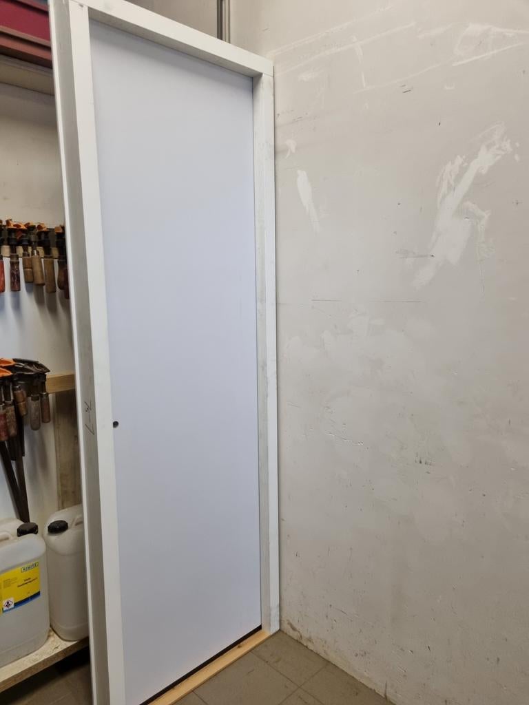 Hardhouten kozijn met volspaan binnendeur., 75 tot 150 cm, Nieuw, 225 cm of meer, Hout