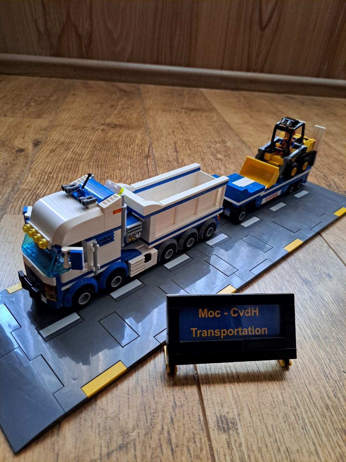 Lego City MOC Kiepwagen met Aanhanger & Laadschop, City, MOC (eigen creatie), Lego, Ophalen of Verzenden