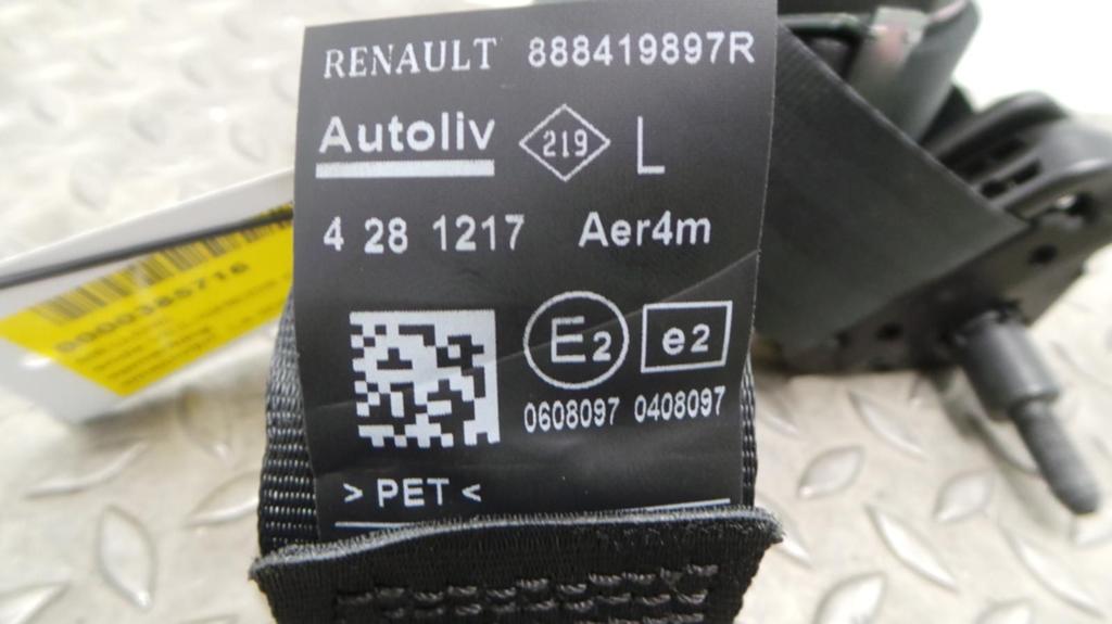 RENAULT MEGANE VEILIGHEIDSGORDEL 2015, Ophalen of Verzenden, Gebruikt, Stiba lid
