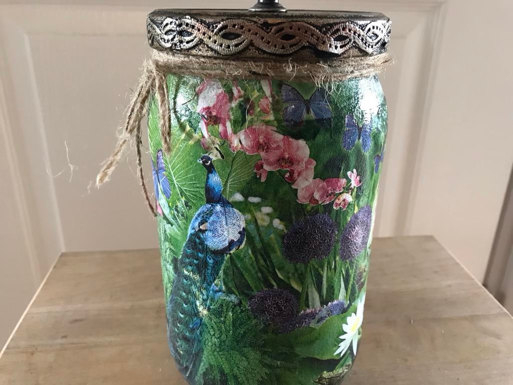 Decoratieve glazen potten met bloemen en vlinders, Ophalen of Verzenden, Nieuw