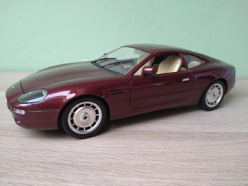 Aston Martin Vantage DB7 coupe donker rood Guiloy 1:18, Ophalen of Verzenden, Gebruikt, Auto, Overige merken