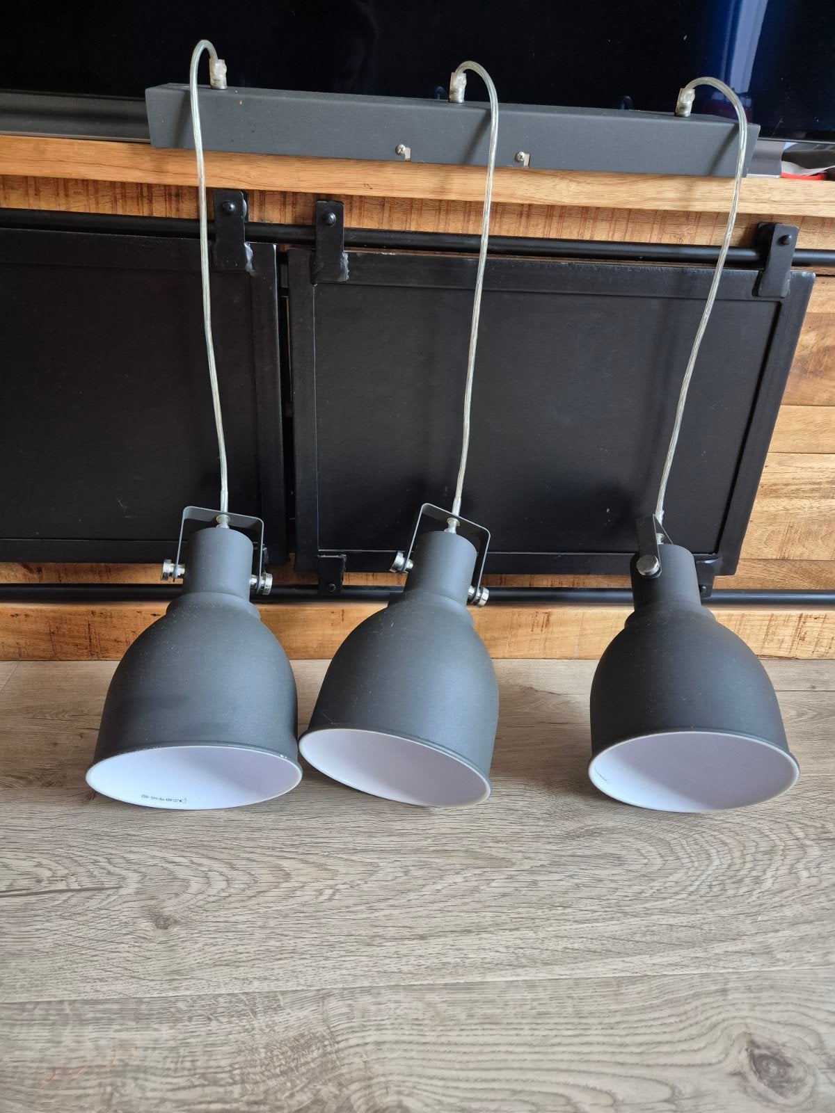 Set van 4 industriële lampen IKEA Hektar - Grijs