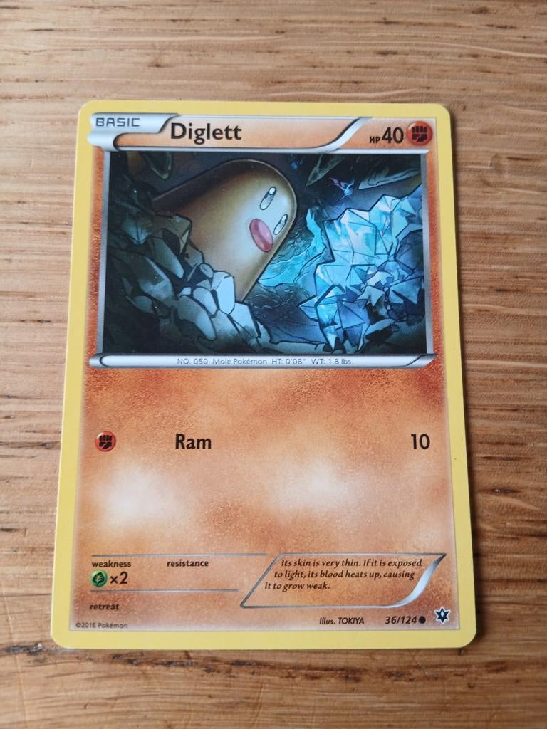Pokémon Kaart Diglett 36/124 (2016) - Basic, Ophalen of Verzenden, Gebruikt, Losse kaart
