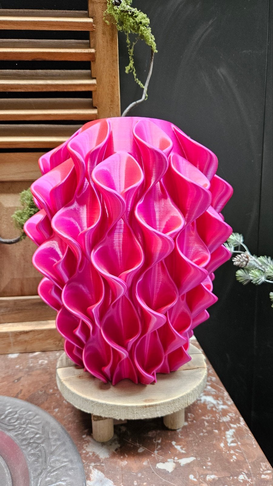 3D-geprinte Vaas Roze Oranje Geel 30 cm Hoog, Ophalen, 3D-geprint, Meerkleurig