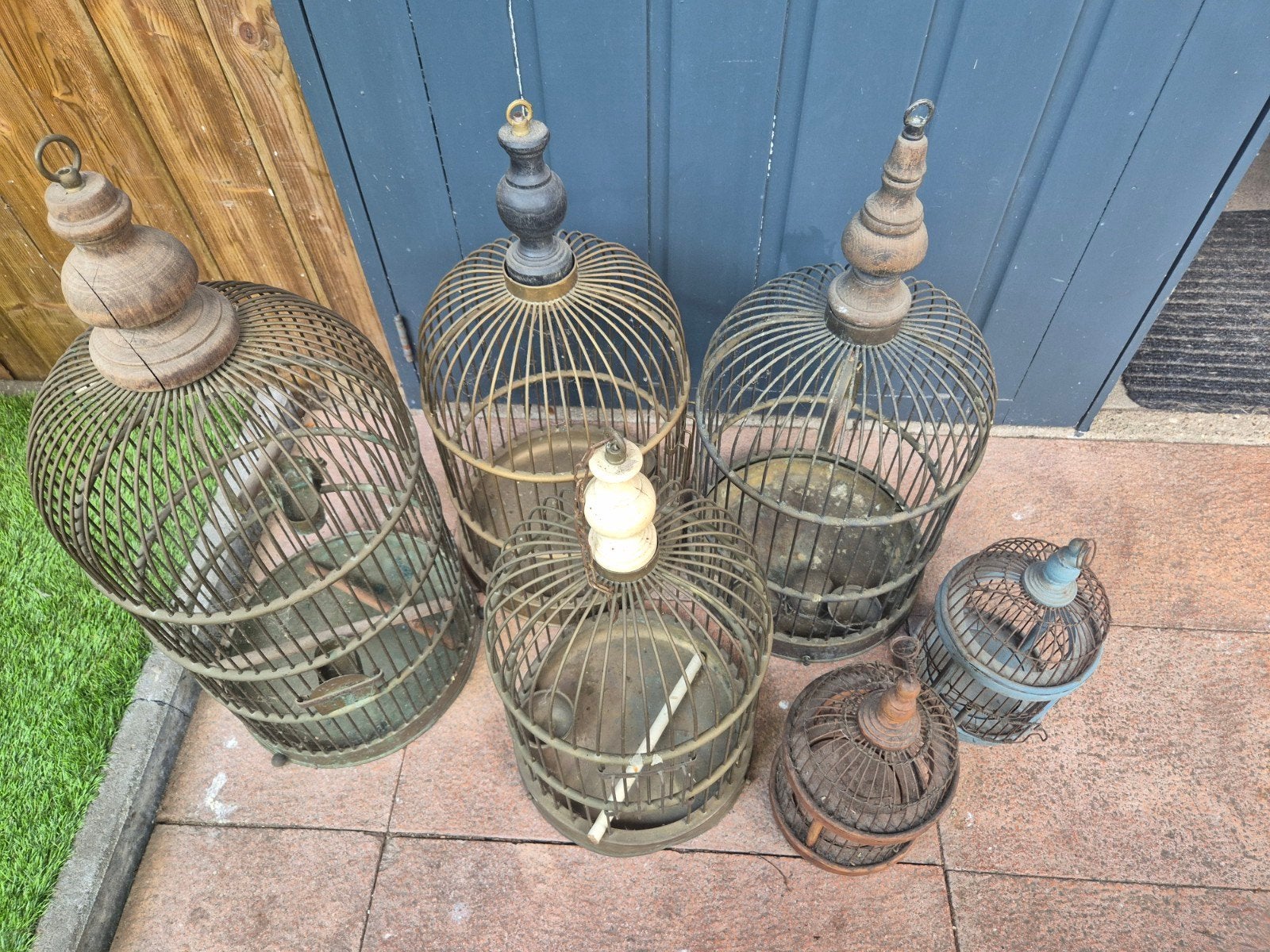Mooie antieke vogelkooien vogelkooi koper / messing, Antiek en Kunst, Ophalen