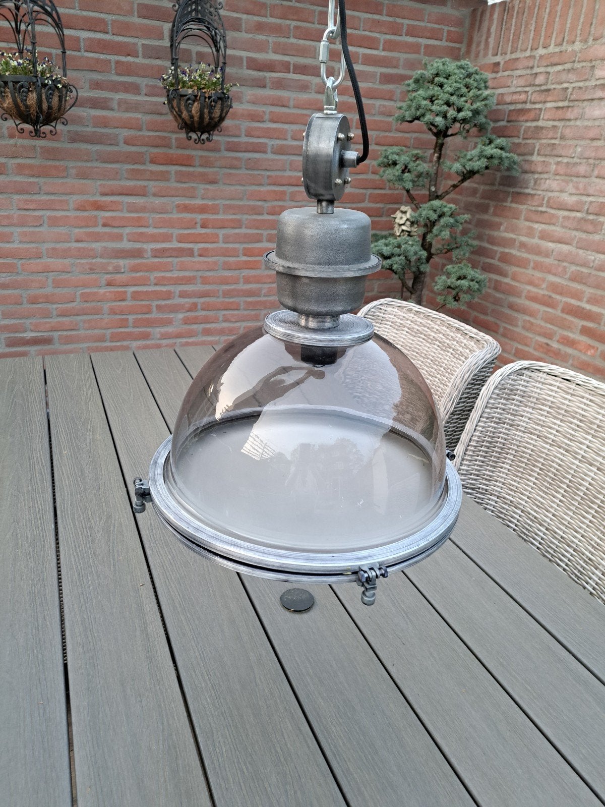 HANGLAMP MERK STEINHAUER BIKKEL KLEUR GRIJS METAAL ZGAN, Huis en Inrichting, Lampen | Hanglampen, Ophalen, Metaal