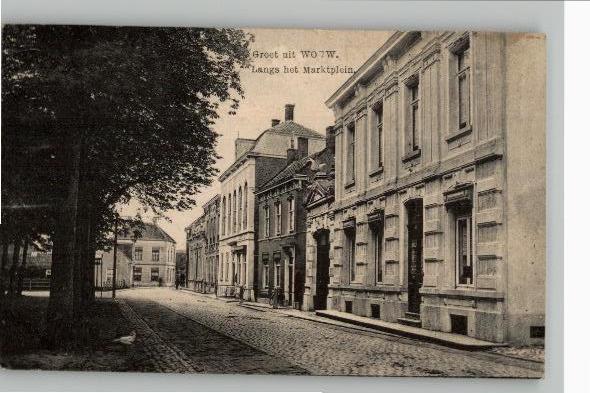 Wouw Langs het Marktplein militair st 1916 Nauta 7126, Verzenden, Voor 1920, Gelopen, Zuid-Holland