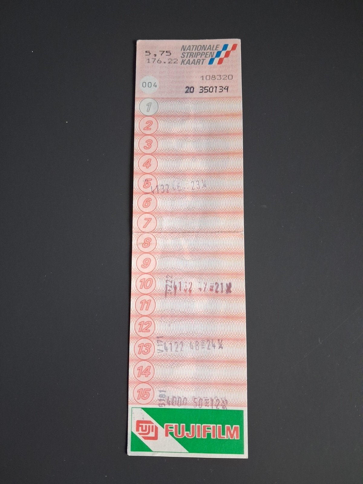 Nationale Strippenkaart roze vintage, Ophalen of Verzenden, 1980 tot heden, Nederland, Knipsel(s)