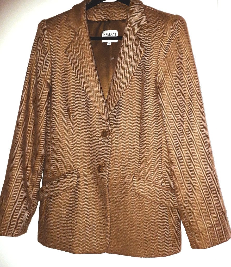 Armani dames blazer, Bruin, Maat 42/44 (L), Zo goed als nieuw, Jasje