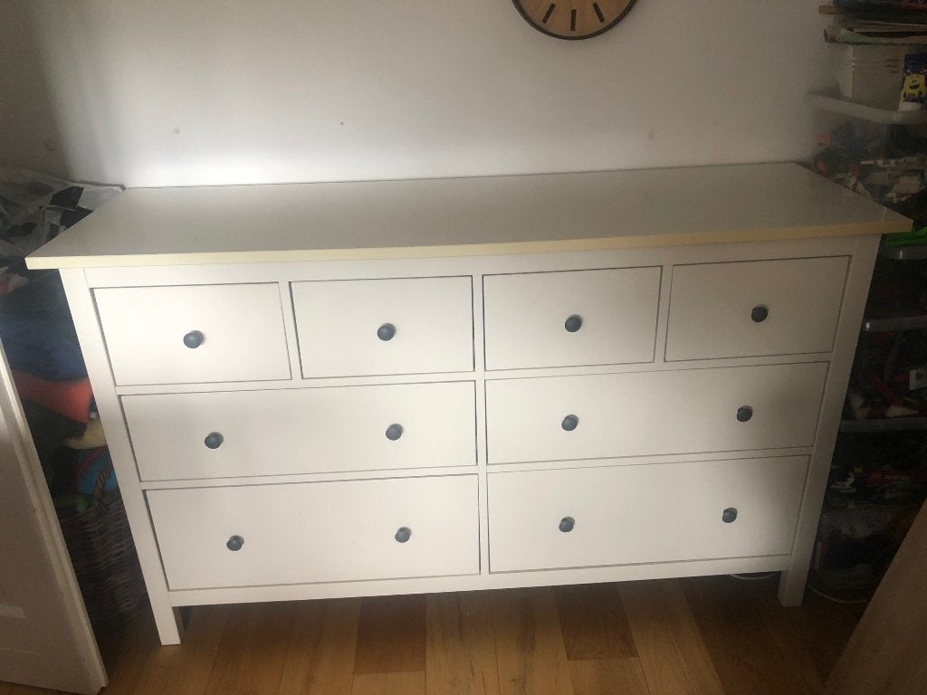 Ikea Hemnes ladekast met 8 lades, Ophalen, Gebruikt, 100 tot 150 cm, 5 laden of meer