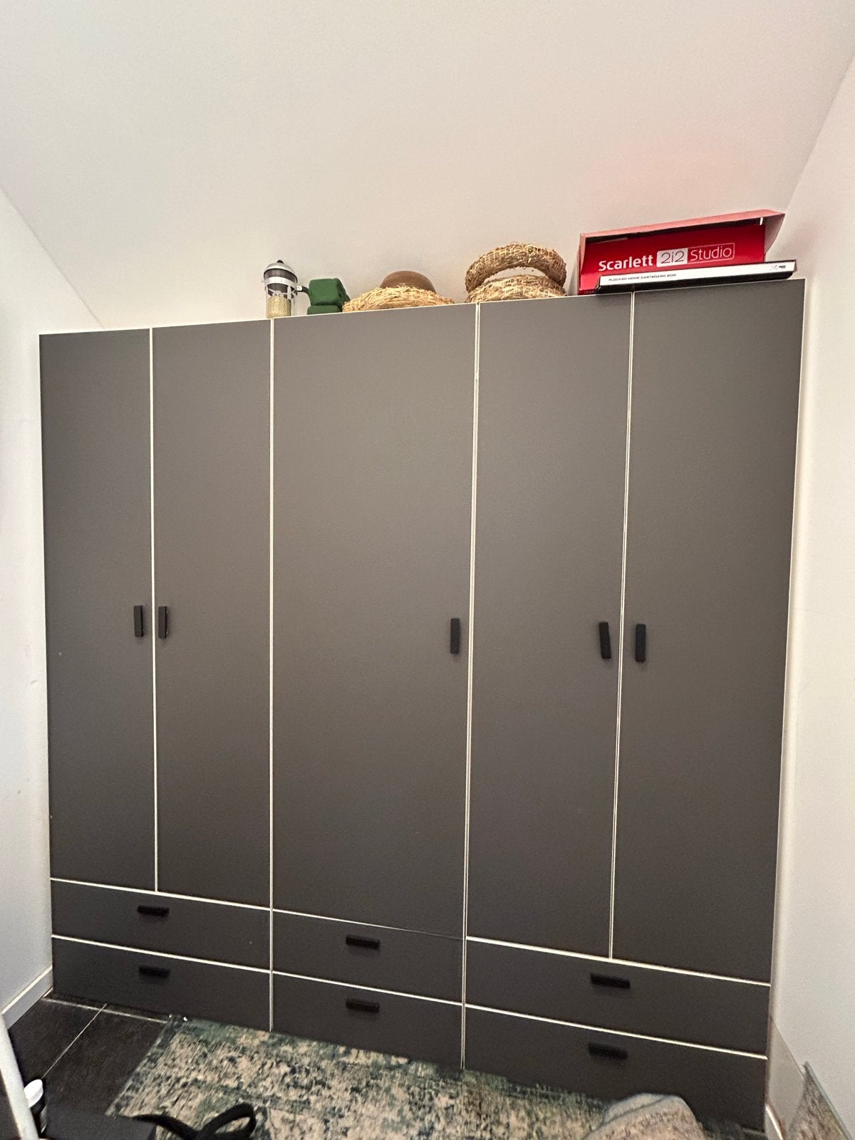 Ikea skatval kast met lades en deuren - Grijs, Huis en Inrichting, Ophalen, Gebruikt, 200 cm of meer, 200 cm of meer