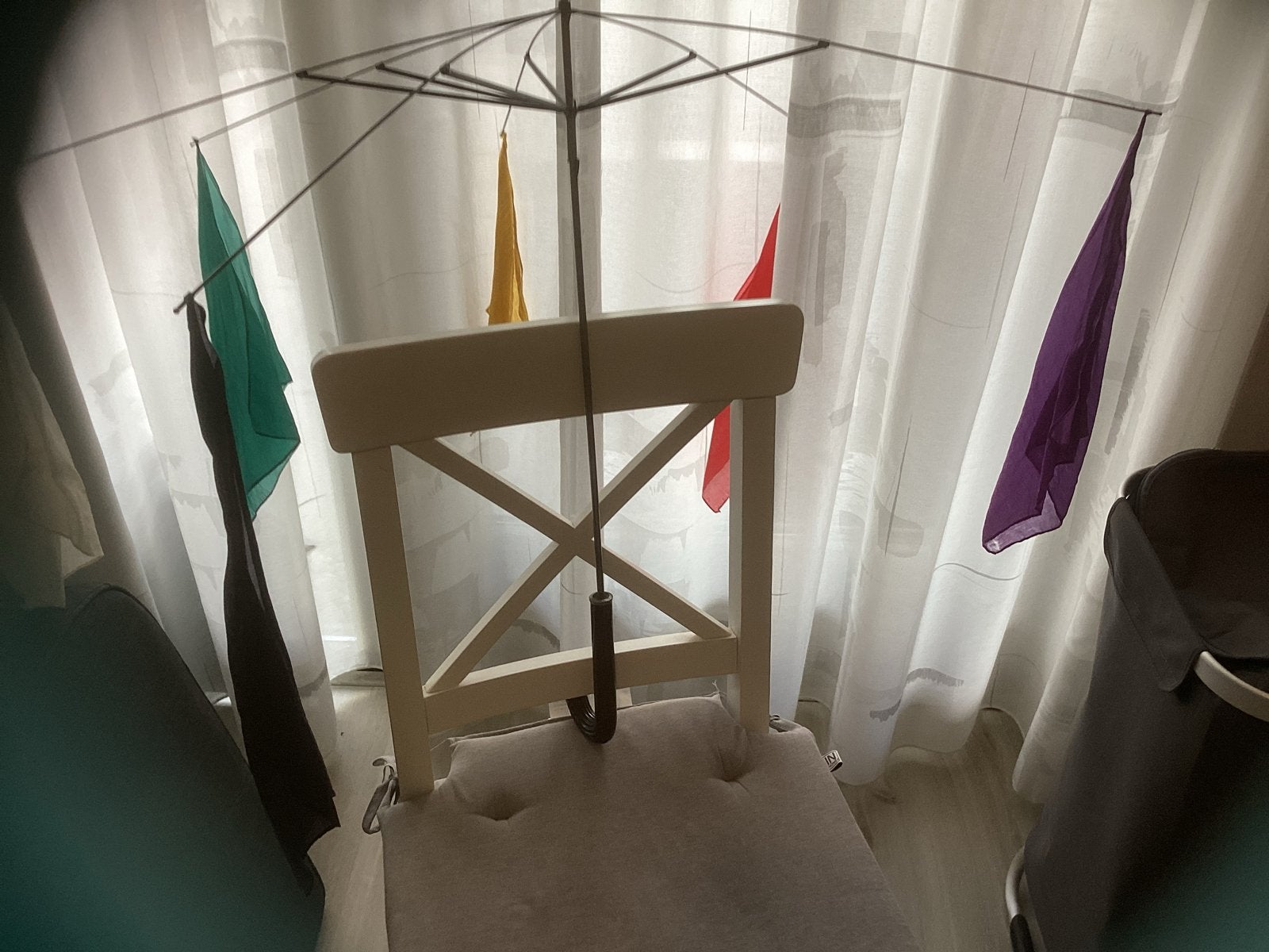 Luxe Parasol Truc met Japanse Zijden Doekjes - Jaren '60, Ophalen of Verzenden, Zo goed als nieuw
