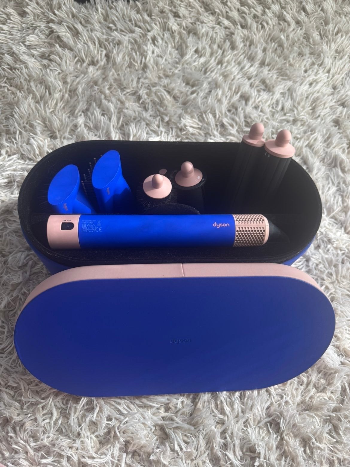 Dyson Airwrap Complete - Blauw/Roze met Accessoires, Sieraden, Tassen en Uiterlijk, Ophalen, Zo goed als nieuw, Krultang of Stijltang