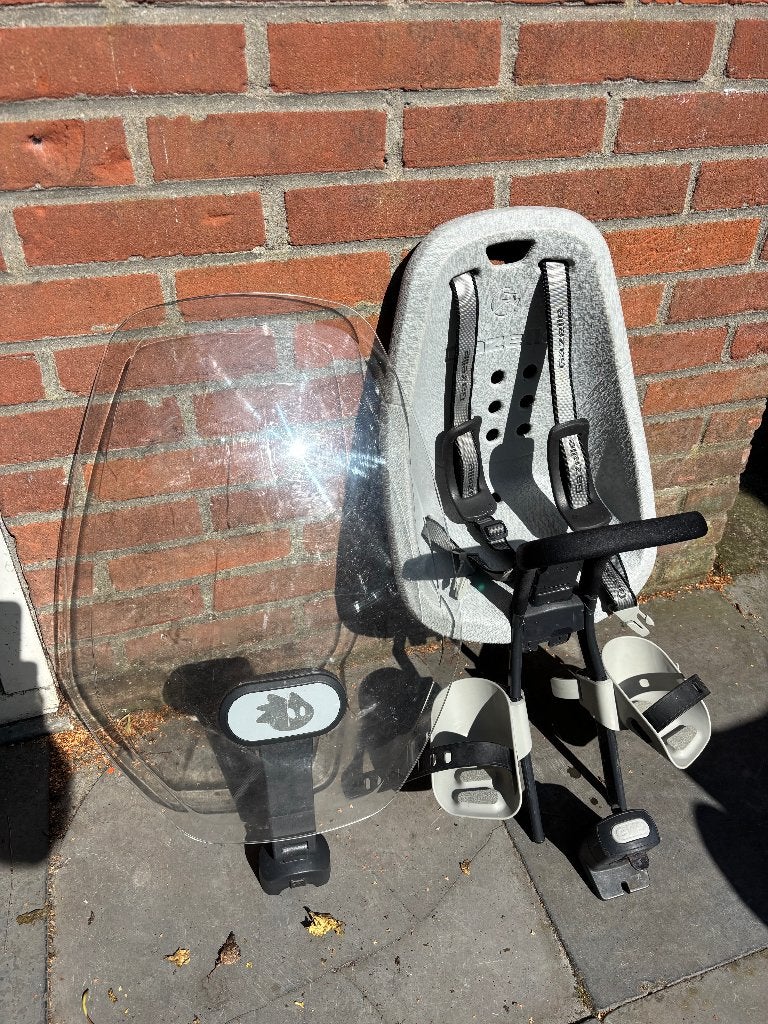 Yepp fiets kinderzitje voor incl windscherm, adapter, Ophalen, Yepp, 0 t/m 18 kg, Voorzitje