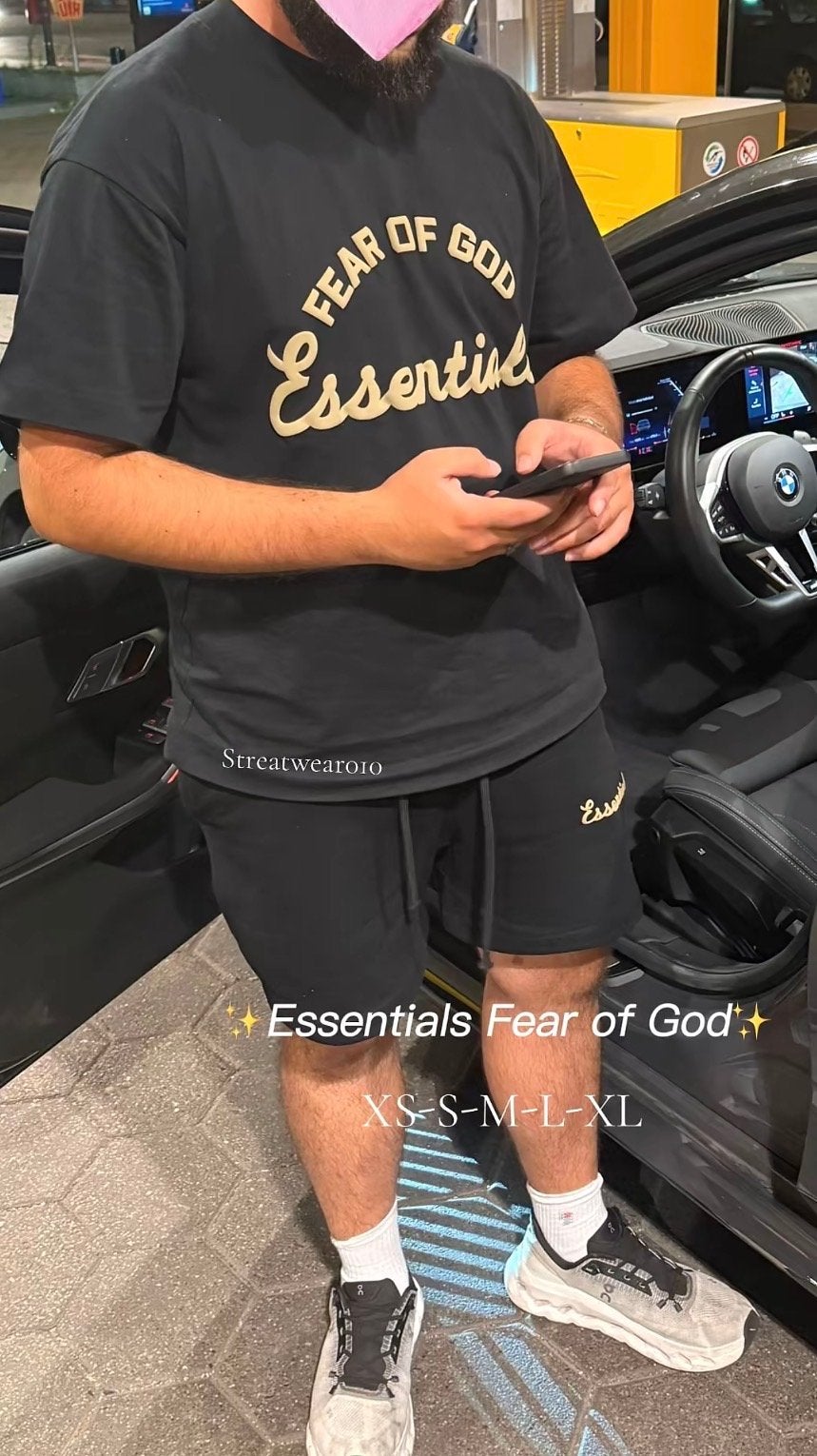Essentials Fear of God 2026 Zwart T-shirt & Short Set, Kleding | Heren, T-shirts, Ophalen of Verzenden, Nieuw, Overige maten, Zwart