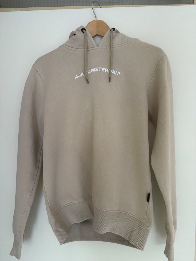 Ajax hoodie maat S beige/donker wit, Beige, Ophalen of Verzenden, Ajax, Gedragen