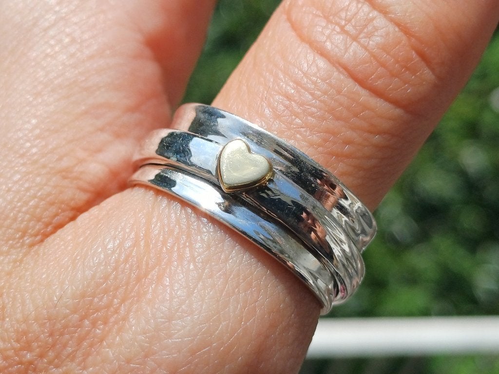 Vanoli 925 zilveren draai ring spinning ring hart maat 20, Sieraden, Tassen en Uiterlijk, Ringen, Daiva1973@hotmail.com, Vanoli