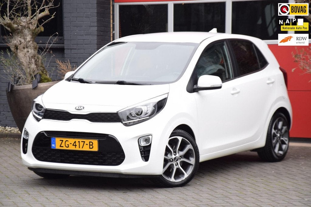 Kia Picanto 1.0 CVVT Design Edition 2019 Navigator Navigatie, Auto's, Kia, Voorwielaandrijving, Stof, 4 stoelen, Wit